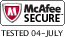 McAfee SECURE award by soft32.com